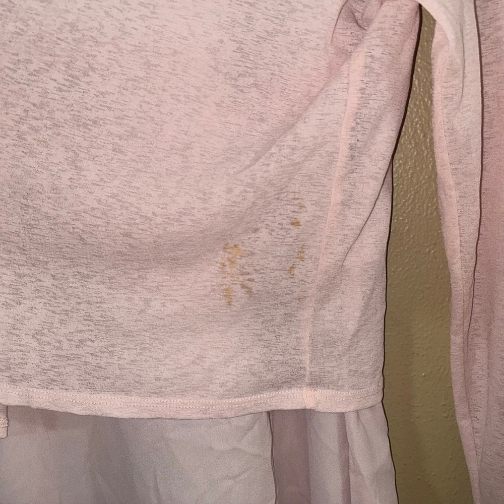 Light Pink Hooded Layered-Trim Women's Top - Picture 7 of 10